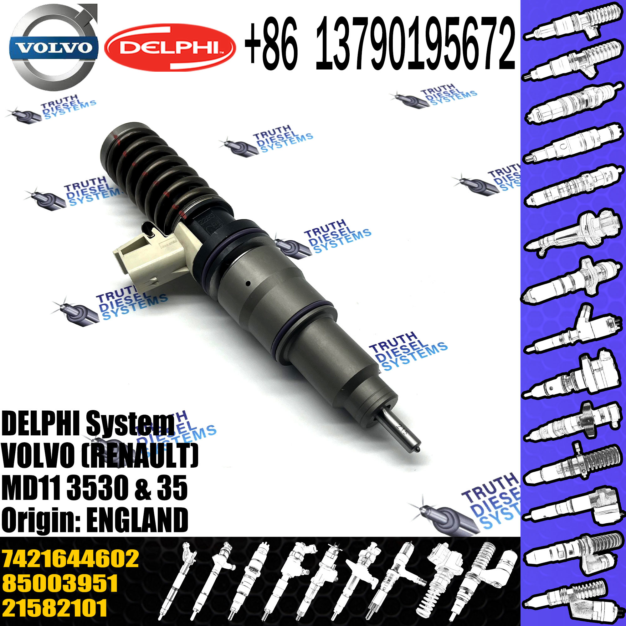 21585101 BEBE4D37001 7485003951 7421644602 Fuel Injector Assy For VOL