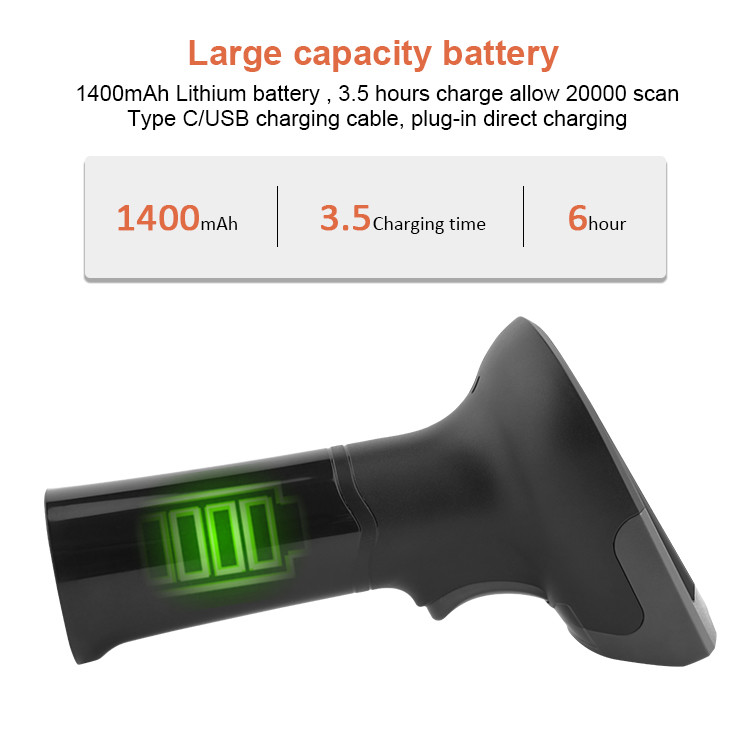 1D 2D 2.4G Bluetooth Barcode Scanner Portable Handheld QR Code Reader For Logistics