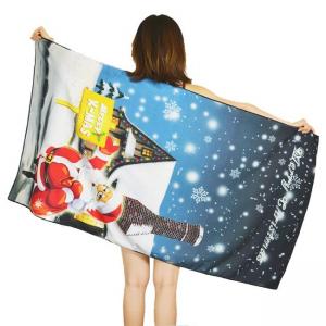 China Designer Recycled Microfiber Christmas Beach Towels Quick Dry 400gsm wholesale