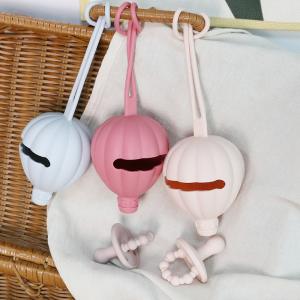 China Hot Air Balloon Silicone Pacifier Case , Eco Friendly Dummy Holder Case OEM wholesale