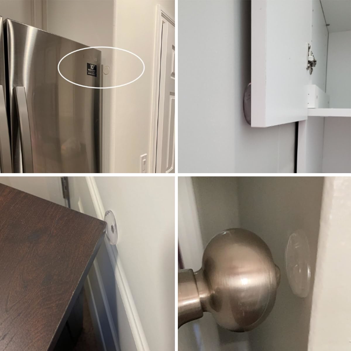 Wall Door Handle Stopper Door Knob Wall Shield Transparent Round Silicone Guard Door Stopper Wall Protector