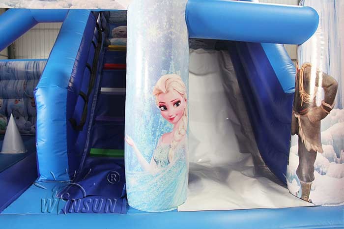 Wsc-281 Inflatable Bouncy Castle Double Line Sewed With Slide Ce Standard
