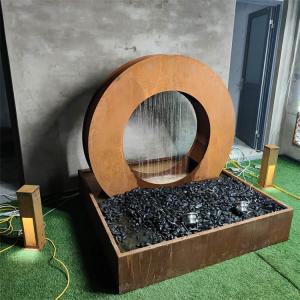 China SGS Corten Steel Water Feature D 1500mm Round Water Table on sale