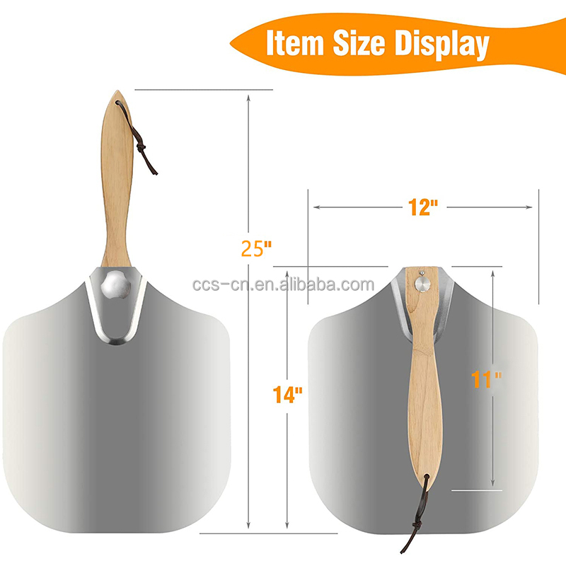 12 Inch Aluminum Pizza Shovel With Folding Handle And 10cm Pizza Wheel Cutter Set