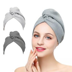 China 25x65cm 300gsm Microfiber Hair Drying Towel Super Water Absorbent Hair Wrap Turban on sale