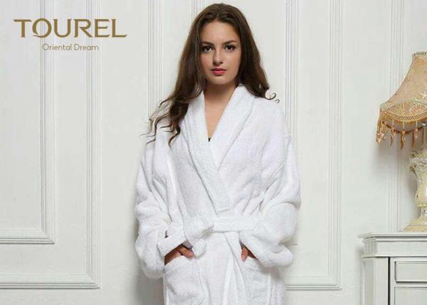 Quality Cotton White Cotton Terry Cloth Bathrobe Waffle Hotel Bathrobes White Blue Pink Color for sale