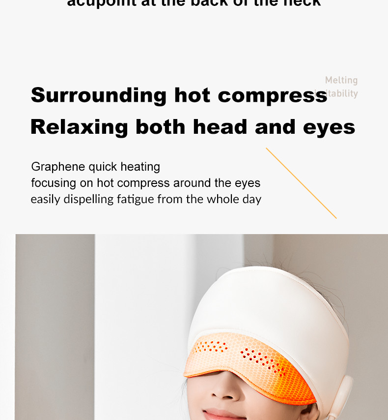 Rechargeable Air Compression Head Massager Eye Care Hot Compress