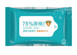 China 10PCS 75% Alcohol Alcohol Cleaning Wipes Hand Antibacterial Wet Wipes wholesale