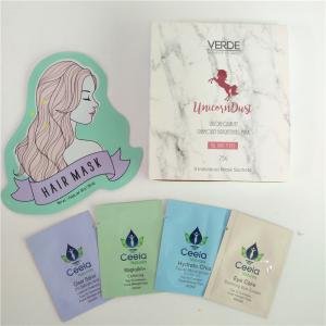 China 5ml 30ml Hair Mask Packaging Bag Mini Eye Cream Pouch Skincare Sample Sachet With Paper Display Box on sale