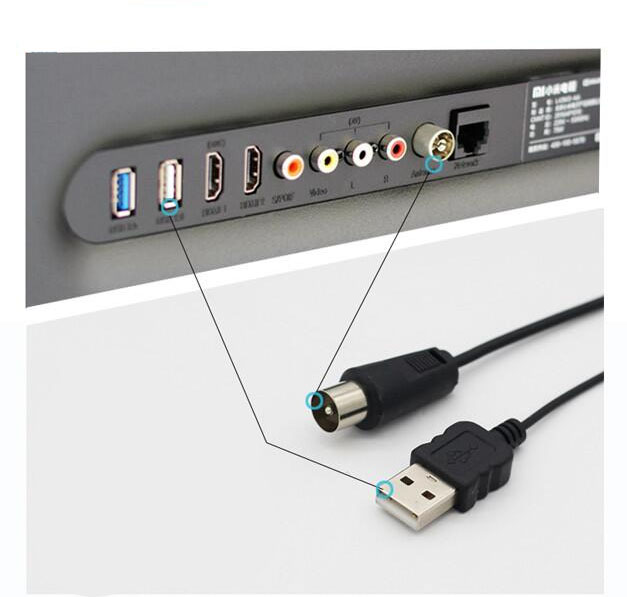 HD UHF Digital TV Antenna with Booster Amplifier and Connect Type F Male/IEC Male