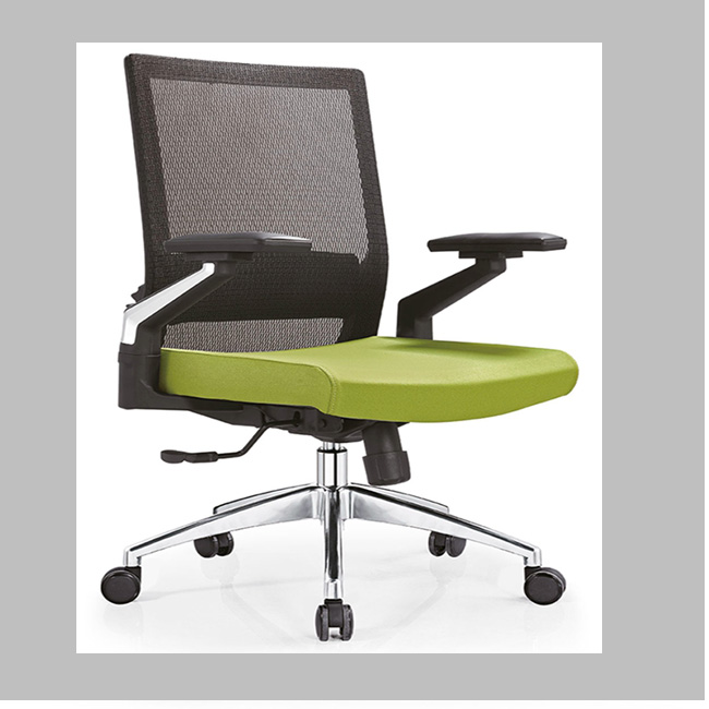 Ergonomic medium back mesh chair with fixed armrest，with Lumbar Support