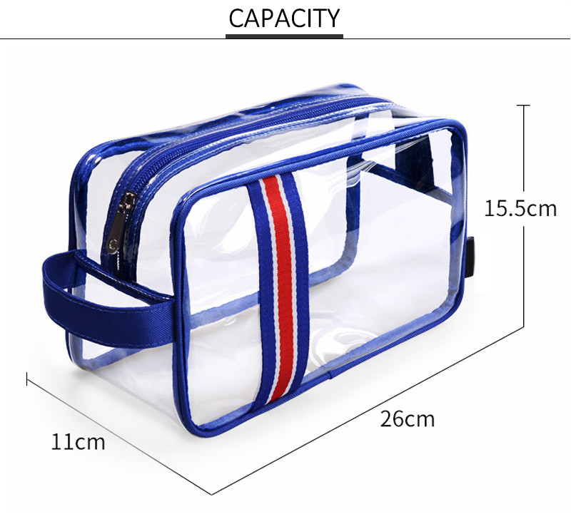 Custom Logo Waterproof Transparent PVC Cosmetic Bag