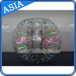 Crazy Transparent Inflatable Bumper Ball With Color Strips For Football Games