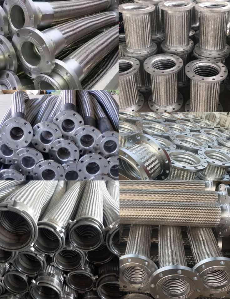 DN500 SS304 Carbon Steel Flange Connection Flexible Metal Braided Hose Corrugated Flexible Metal Hose