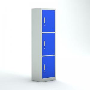 China School 3 Doors Blue Color White Frame Office Storage Lockers With Key on sale