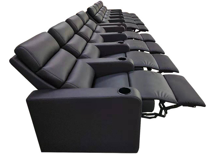 Adjustable Top Grain Leather Modern Recliner Chair Resiliency Foam