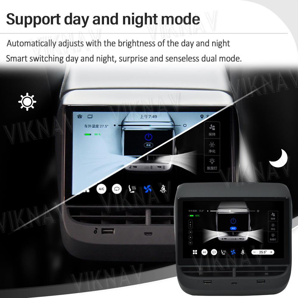 Android 12 Multimedia System For Tesla Model 3 Model Y Rear Display Touch Screen