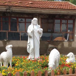 China BLVE White Marble Catholic Jesus Statue Christ God Stone Sculpture Life Size Religious Handcarved wholesale