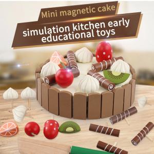 China 17PCS Simulation Wooden Mini Kitchen Set DIY Magnetic For Early Educational on sale