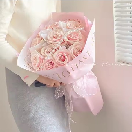Korean Gifts Wrap Paper 58*58cm Waterproof Florist Wrapping for Colorful Bouquets