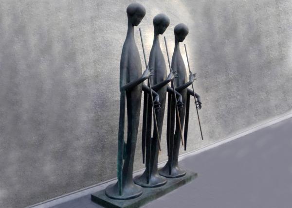 Quality Music City Abstract Figure Bronze Sculpture Outdoor Three People For Museum for sale
