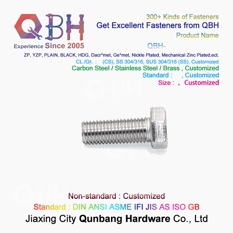 304 M2-M20 Steel Hex Bolt Plain Surface Treatment