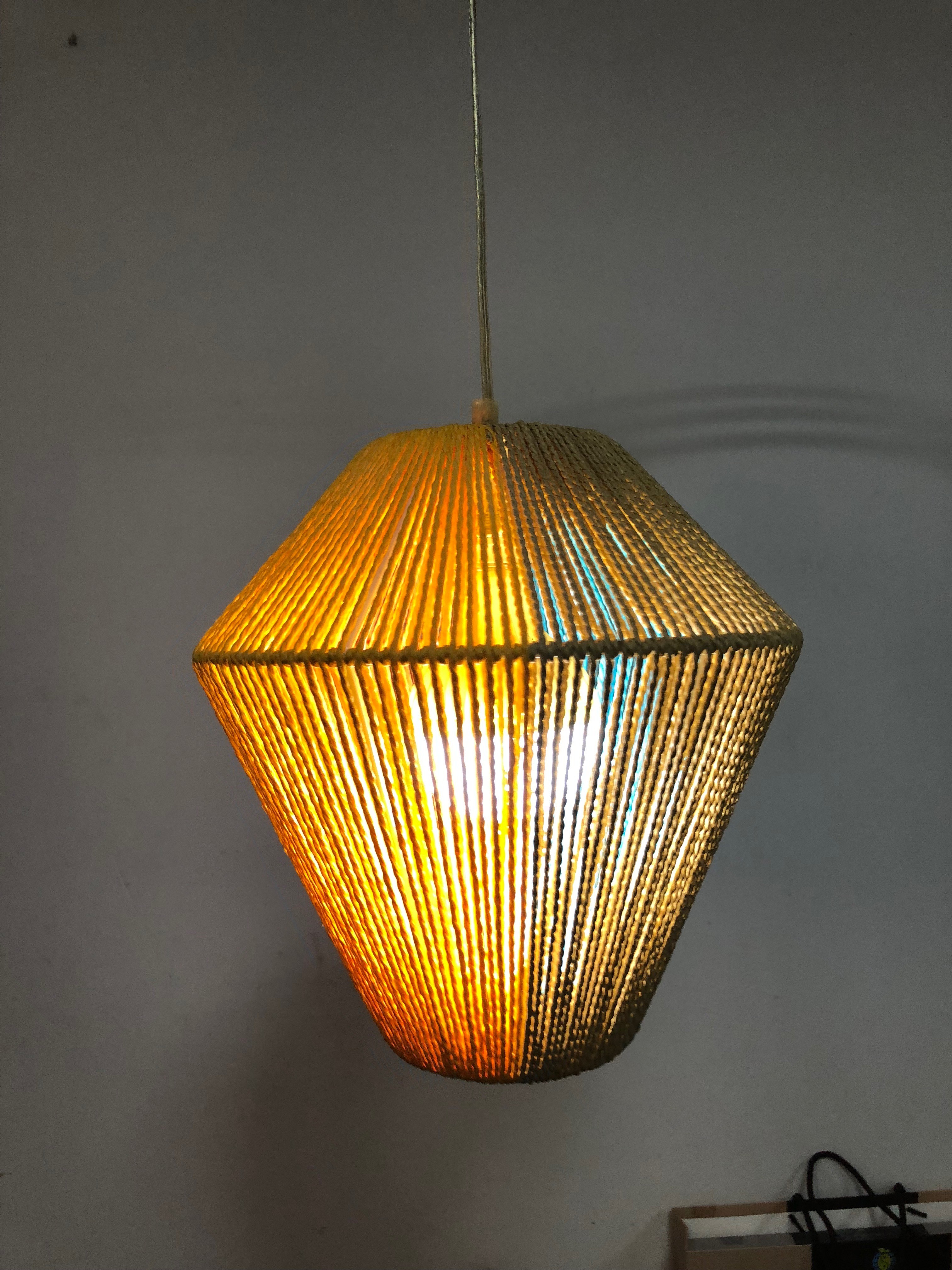 Irregular Shape String Lampshade Paper String Multi Colors Diy Twine Lampshade