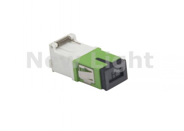 FTTH SC Simplex Adapter , Fiber Optic Cable Adapter With Hinged Dust Cover