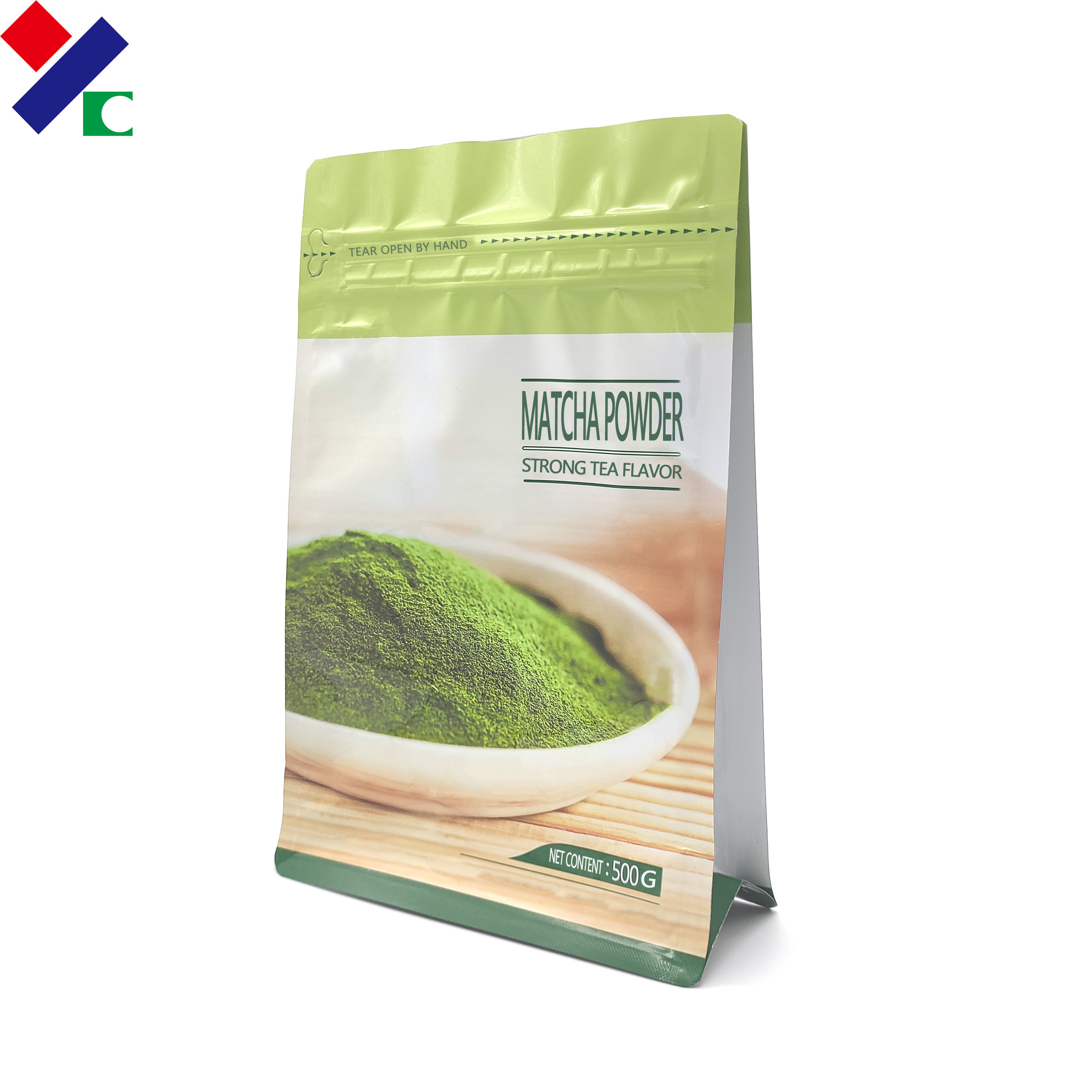 ISO 250g 500g 1kg Flat Bottom Bag With External Zipper
