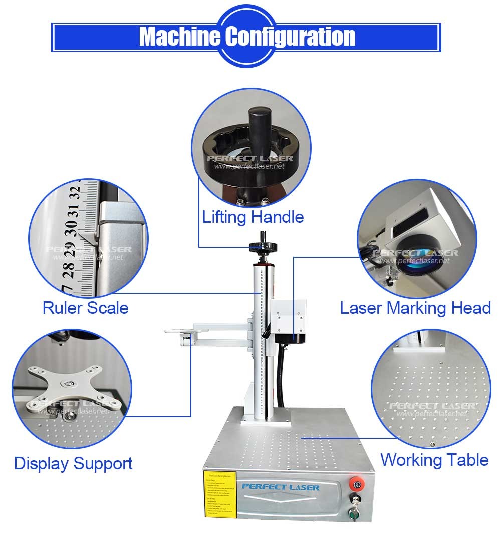 7000mm/s Marking speed Portable Fiber Laser Marking Machine Applied in electronic products graphic surface