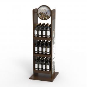China Customizable Red Wine And Beverage Wooden Three Layer Display Rack For Store Use wholesale
