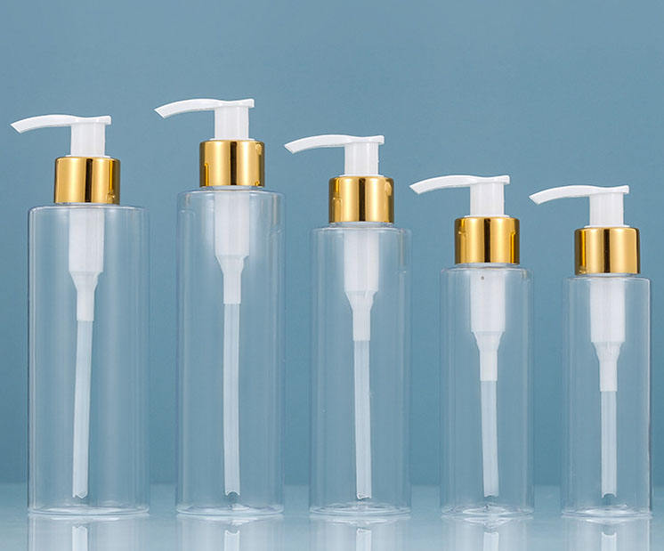 150ml Square PET Flat Shoulder Empty Refillable Shampoo Pump Bottle Clear Plastic Shower Gel Spray Bottle