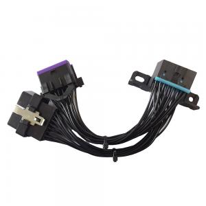 China Scanner Extension OBDII Diagnostic Cable 16 Pin Male To 2 Female 12V 24V on sale