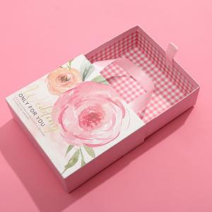 China Logo Printed Pink Custom Cardboard Jewelry Boxes Drawer Storage Design wholesale