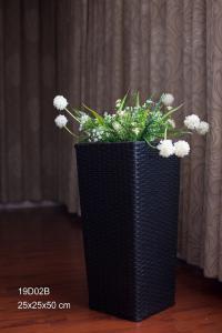 China Home and garden Square Plastic woven flower pot and plant pots stand flower shelf cement flower pots wholesale