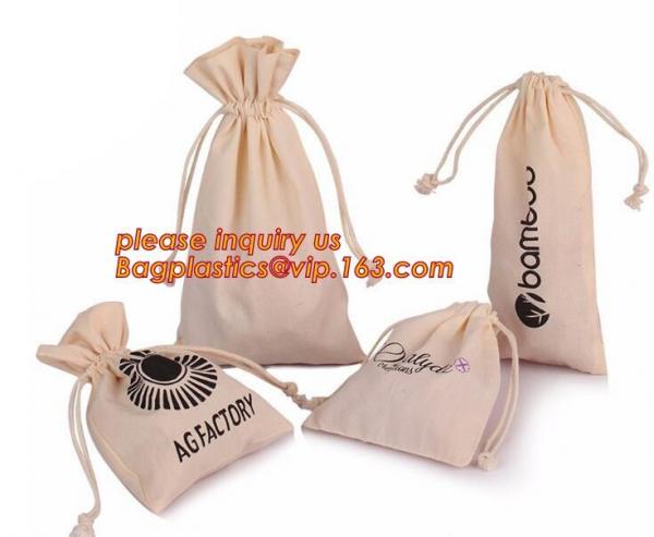 organic Zero Waste Eco-Friendly Natural & Healthy Organic Cotton Drawstring Net Bag for Grocery Shopping Storage Set