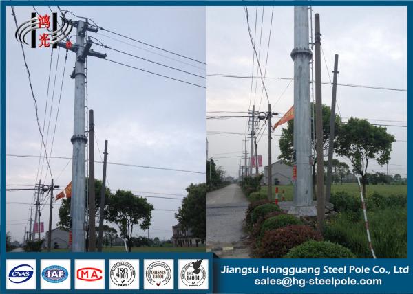 Quality Anti - Rust Transmission Line Electrical Power Pole With Bitumen Painted for sale