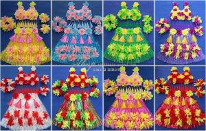 China hawaii hula dance skirt sets girls ladies women's grass skirt for beach festival party on sale