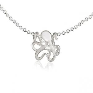 China Miniature Octopus Necklaces for Women Sterling Silver- Octopus Jewelry for Women, Sea Life Jewelry, Octopus Gifts on sale
