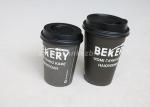 9oz Insulated Single Wall Paper Cups , Black Disposable Coffee Cups With Lids