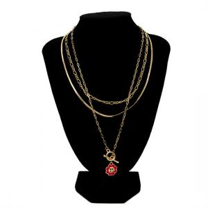 China Gold Fashion Barbie Diamond Castle Necklace Carnelian Pendant Necklace For Women wholesale