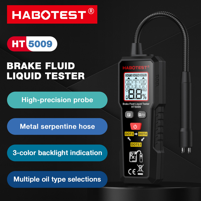 HT5009 Brake Fluid Liquid Tester Brake Oil Detecting Pen high-precision Automobile Brake Fluid Content Detector