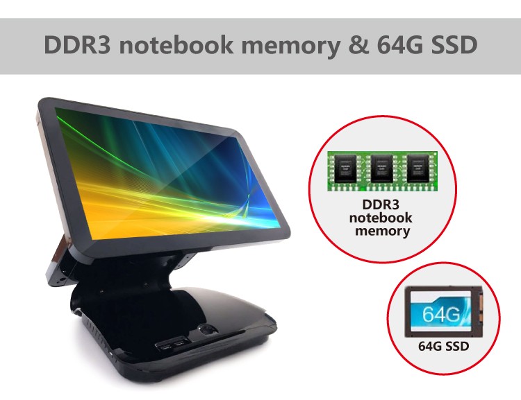 Windows 7/10 OS 15.6 Inch Touch Screen All In One POS System for Retail Point Of Sale
