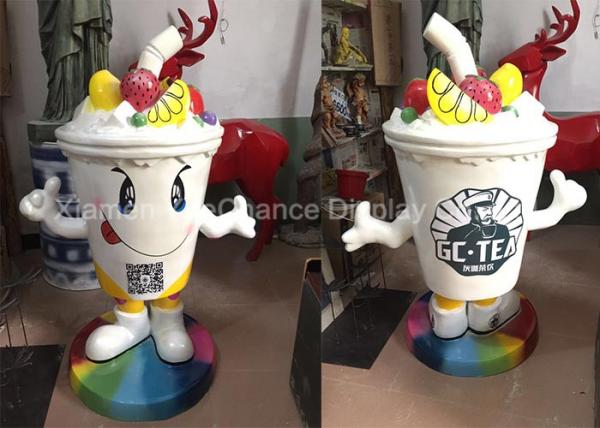 Quality Outdoor Large Size Fiberglass Resin Statues Advertising Drinks Cup Sculpture for sale