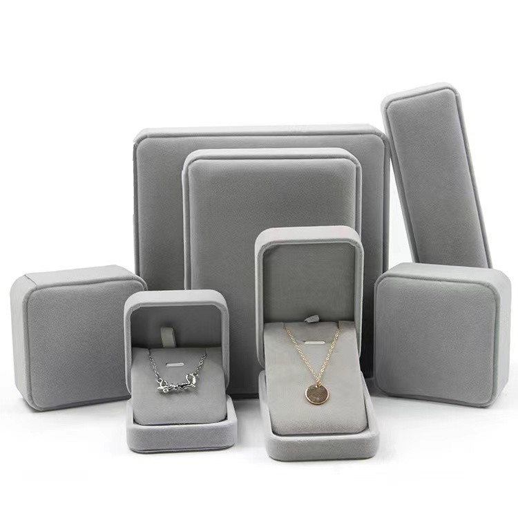 Sky Blue Haze Grey Recycled Paper Jewelry Boxes 6cm*5cm*4.5cm
