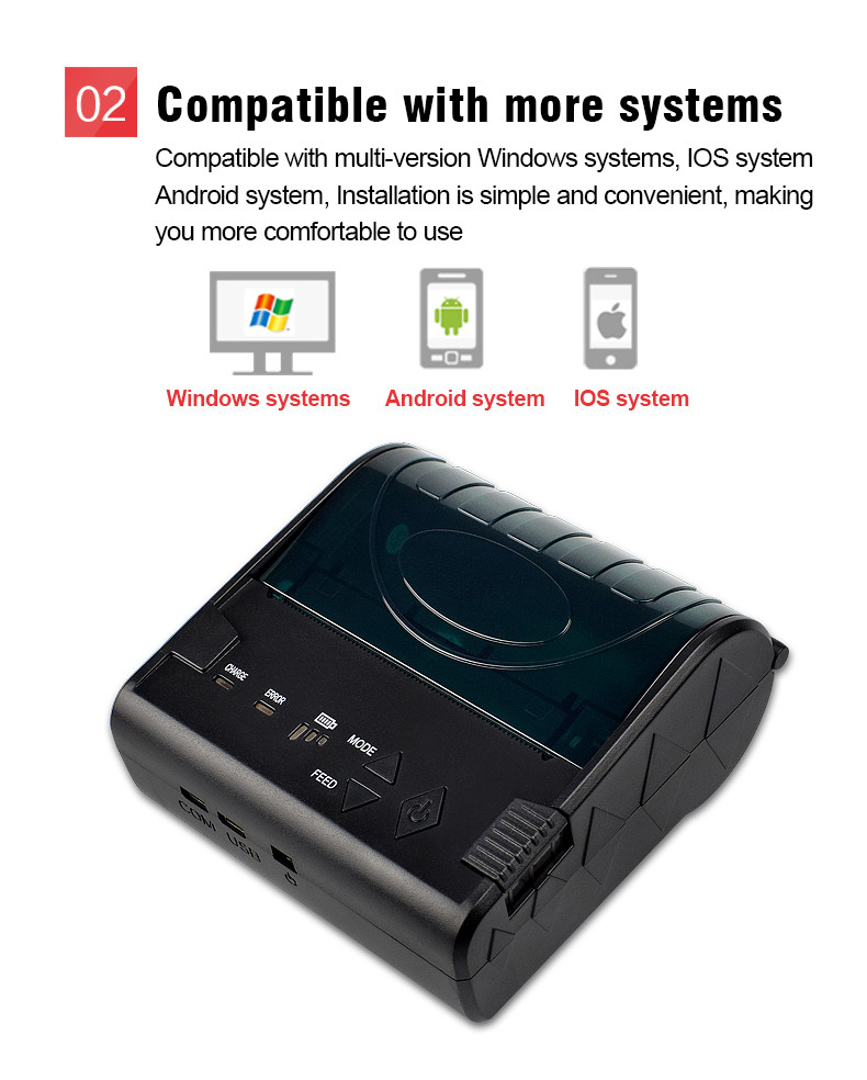 Portable Mini Receipt Printer 3 Inch Mini Pocket Thermal Printer POS