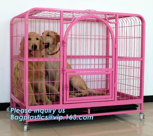 Quality Pet Cages, Carriers & Houses foldable double door large dog kennel house, portable strong dog cage fold able stainless s for sale