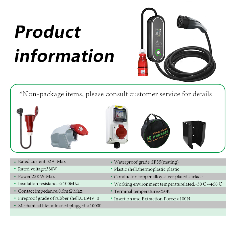 22KW 3 Phase Electric Car Fast Charging Station AC EV Charger 32a Wall-Mounted Wall Box Portable Charger for Replace/Repair