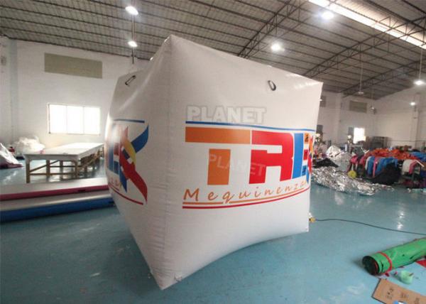 Full Printing Inflatable Cube Swim Buoy For Water Event , Floating Water Marker Buoy Inflatable Square Swim Buoy