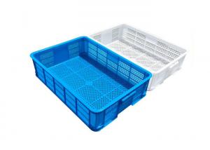 China HDPE Perforated Plastic Trays Collapsible Plastic Crate For Bread And Fish 600*420*145 wholesale